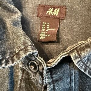 H&M Dark Gray Denim Button-Up